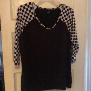 Rue21 size 4x soft material black and white checkered print top